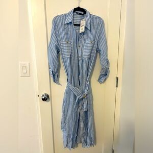 Zara striped dress with belt